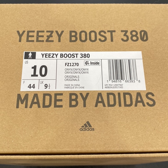 Yeezy Boost 380 Adult - Onyx - Size 10 - Picture 10 of 14